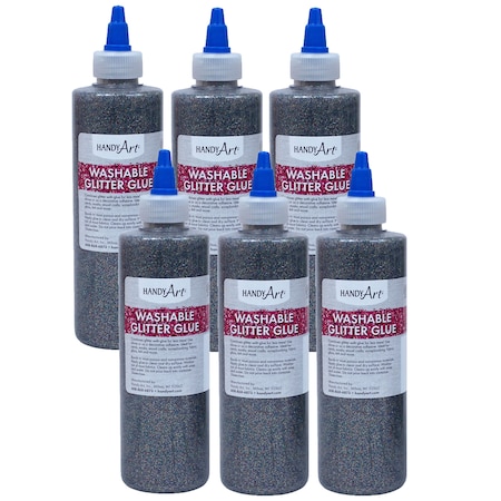 Handy Art Handy Art Washable Glitter Glue, 8 oz., Multi-Color, PK6 146100